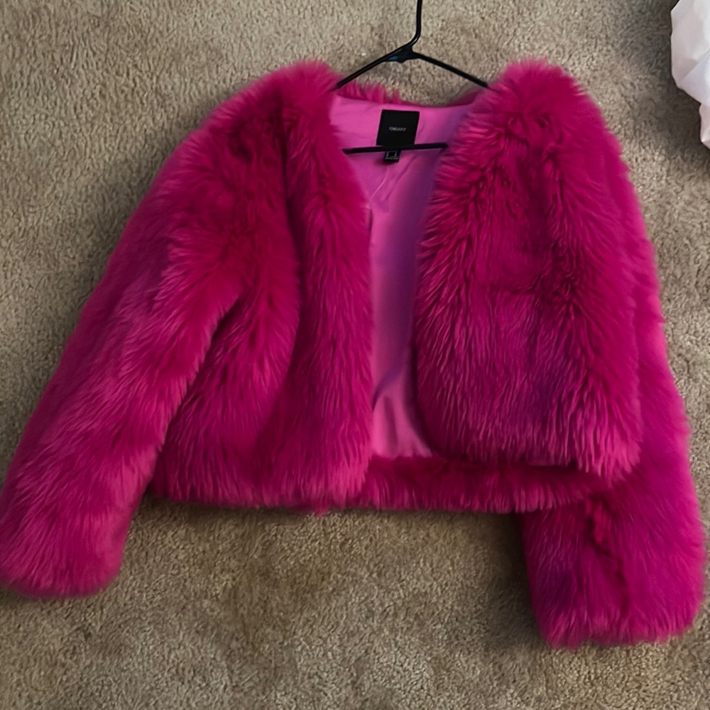 Pink fur jacket